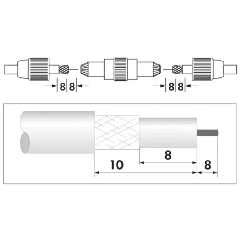 Conector coaxial Schwaiger KVB29 531 Plata Metal Plástico