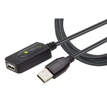Cable USB Techly IUSB-REP20TY USB 2.0 5 m USB A Negro