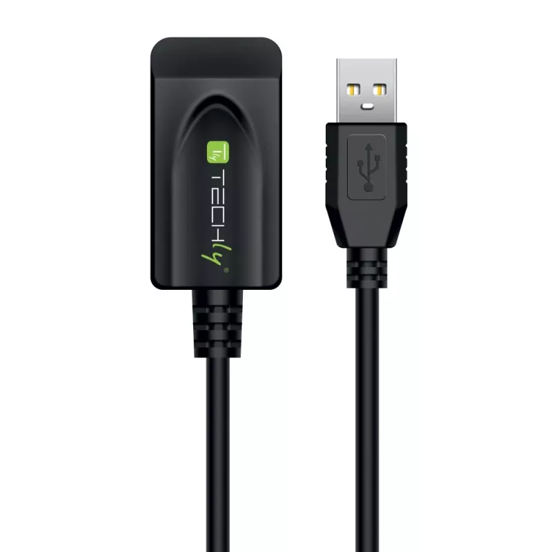 Cable USB Techly IUSB-REP20TY USB 2.0 5 m USB A Negro