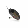 Lexip Ar18 – Ratón gaming inalámbrico con patines cerámicos, diseño para diestros, óptico, RF Wireless + USB Type-A, 4800 DPI, Negro