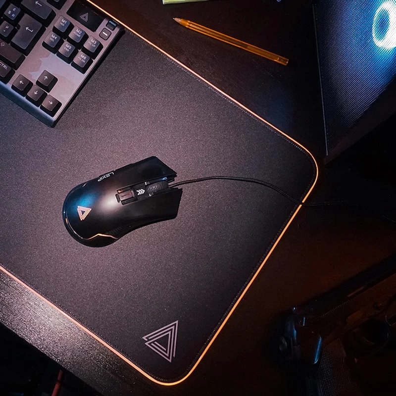 Lexip Ar18 – Ratón gaming inalámbrico con patines cerámicos, diseño para diestros, óptico, RF Wireless + USB Type-A, 4800 DPI, Negro
