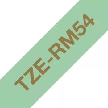 Cinta de rotulación Brother TZE-RM54 Oro sobre color menta