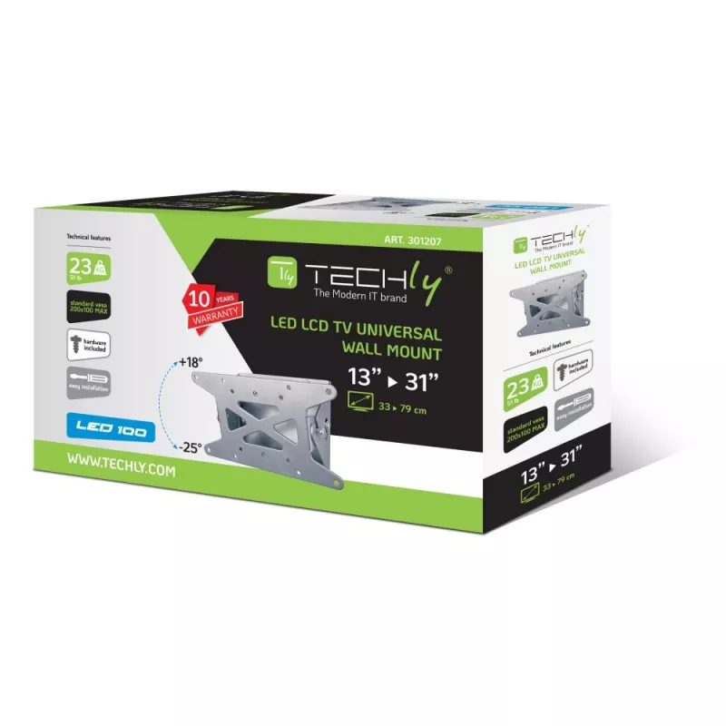 Techly 13-31 pulgadas soporte de pared para LED LCD TV inclinable ICA-LCD 109