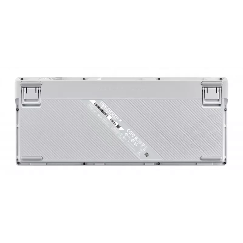Teclado mecánico gaming ASUS ROG Azoth X — diseño 75%, USB + RF Wireless + Bluetooth, RGB, reposamuñecas, negro/blanco