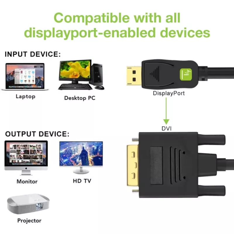Cable DisplayPort a DVI para monitor Techly 2 m ICOC DSP-C-020