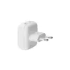 Cargador de pared plano EU d bramante re-charge Pro — 2× USB-C 25W, interior, blanco