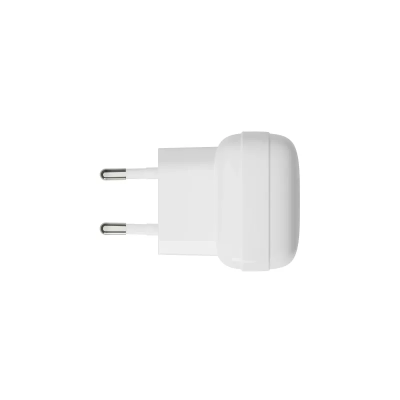 Cargador de pared plano EU d bramante re-charge Pro — 2× USB-C 25W, interior, blanco