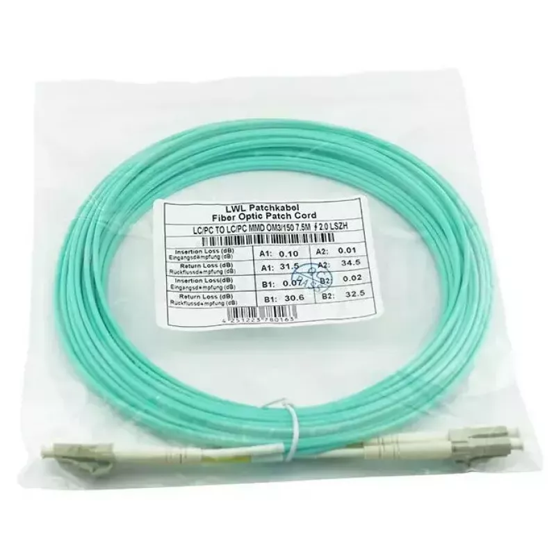 BlueOptics 050502K512000003M-BO Cable de conexión de fibra óptica dúplex (compatible con Corning), LC-UPC/LC-UPC, multimodo OM3 50/125 µm, 3 m