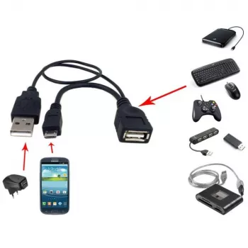 Cable USB 2.0 OTG Techly A H Micro USB M con USB 30cm negro ICOC MUSB-MC2