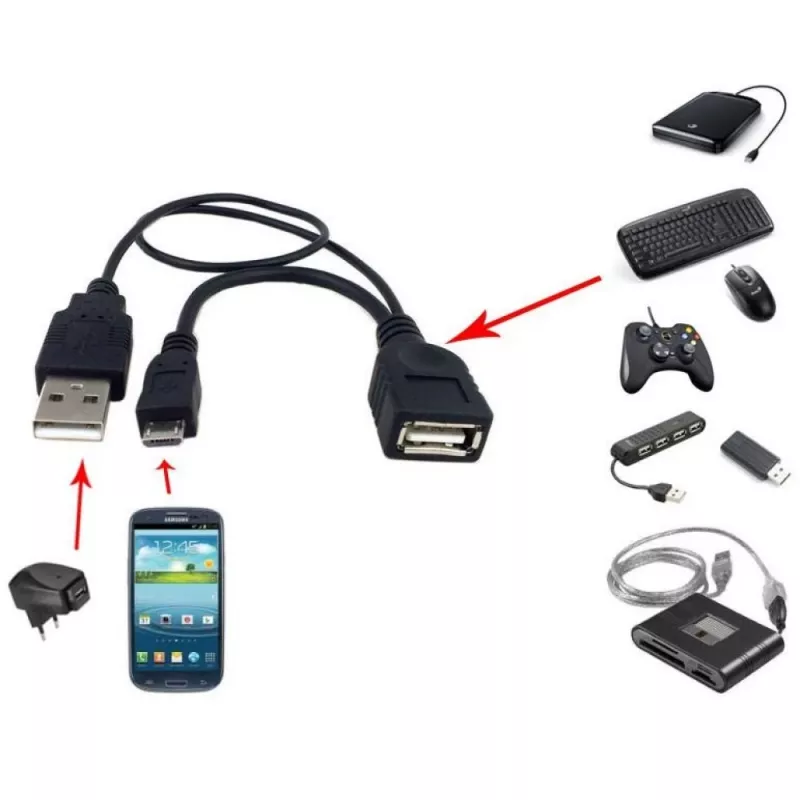 Cable USB 2.0 OTG Techly A H Micro USB M con USB 30cm negro ICOC MUSB-MC2