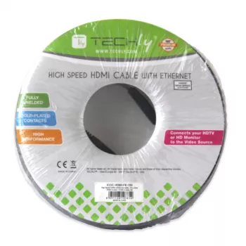 Cable HDMI High Speed con Ethernet Techly 25 m A/A M/M negro ICOC HDMI-4-250