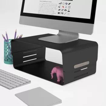 Dataflex Addit Bento® elevador de monitor - ajustable 123, independiente, 20 kg, regulación de altura, negro