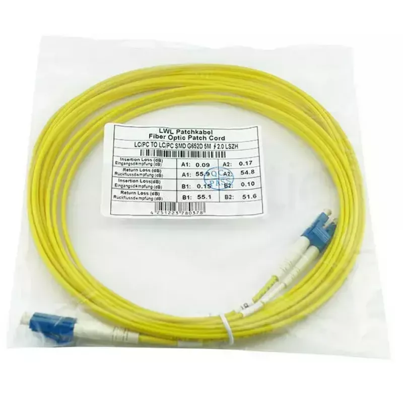 Cable de fibra óptica BlueOptics SFP3131BU3MK 3 m OS2 LC–LC amarillo, 9 µm, dúplex completo
