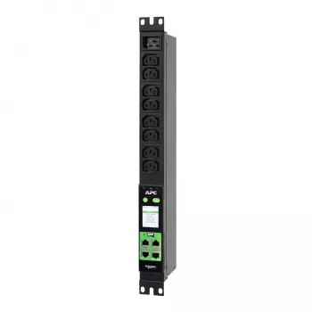 APC Easy PDU Metered 1U 16A 230V (8)C13, Metered, 1U, Monofásico, Vertical, Negro, 8 salidas AC
