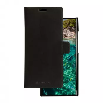 Funda tipo cartera dbramante1928 Lynge para Samsung Galaxy S23 Ultra — negra, 3 compartimentos para tarjetas, compatible con 6,8