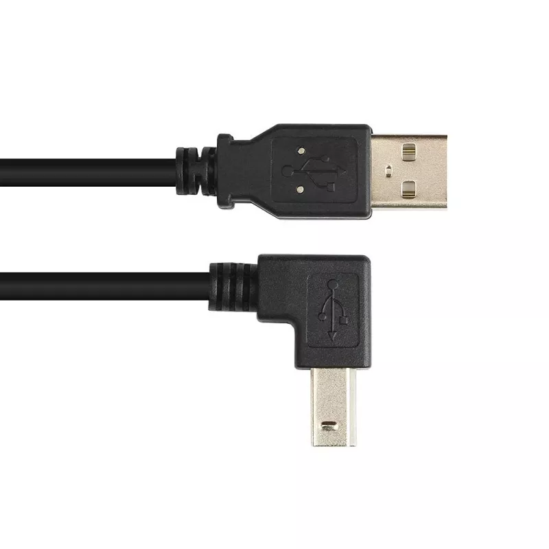 Cable USB 2.0 Techly conector macho A / conector macho B en ángulo 2m ICOC U-AB-20-ANG