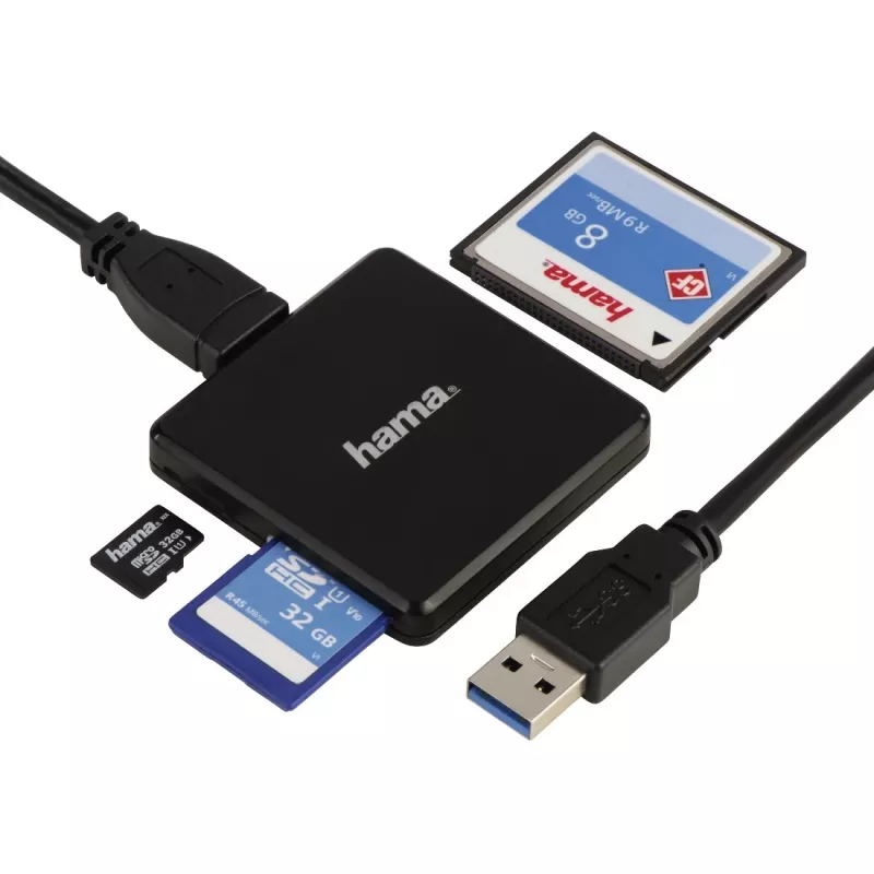 Hama 00124156 lector de tarjetas USB 3.2 Gen 1 (3.1 Gen 1) Type-A negro