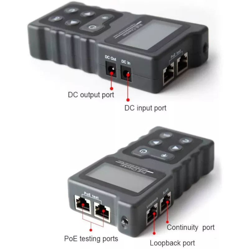 Techly I-CT PRO-POECK comprobador de cables de red comprobador PoE Negro, Gris