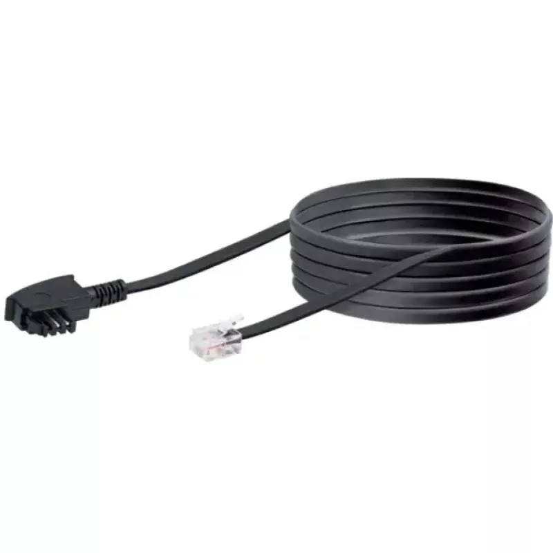 Cable Schwaiger 6,0 m RJ-12 - TAE-F 6 m negro