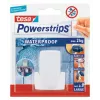 Soporte de afeitadora Tesa Powerstrips Waterproof Wave, soporte autoadhesivo para baño, diseño impermeable, blanco