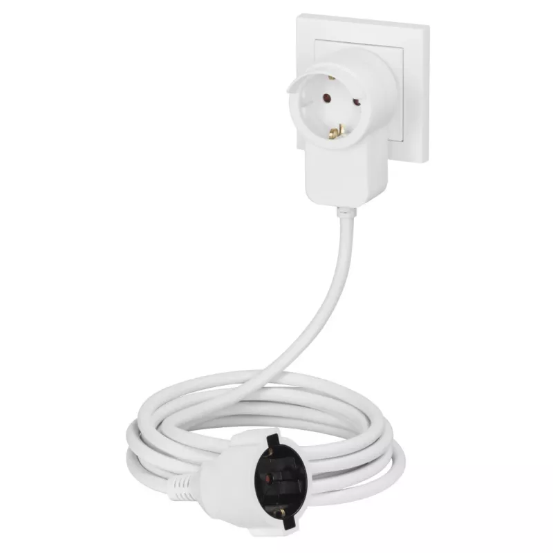 Alargador de corriente Hama Powerplug 3 m 2 tomas de corriente AC para interiores blanco