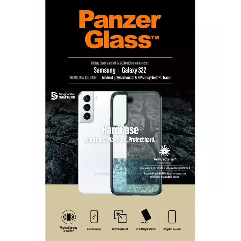 Funda rígida PanzerGlass para Samsung Galaxy S22 Transparente