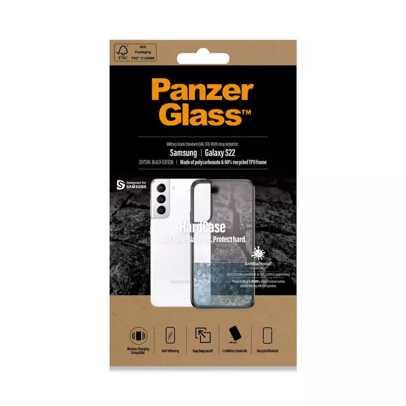Funda rígida PanzerGlass para Samsung Galaxy S22 Transparente
