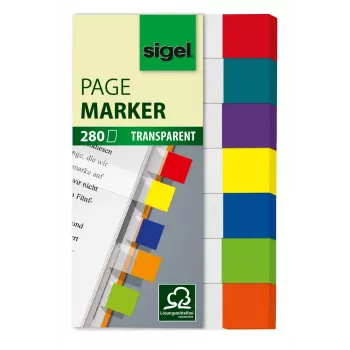 Marcapáginas Sigel HN677 flexible azul verde naranja rojo violeta amarillo