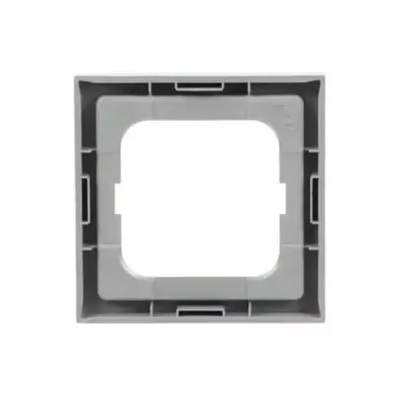 Marco embellecedor Busch-Jaeger 1721-183K plata – termoplástico, sin tornillos, 80×80 mm, 11 mm