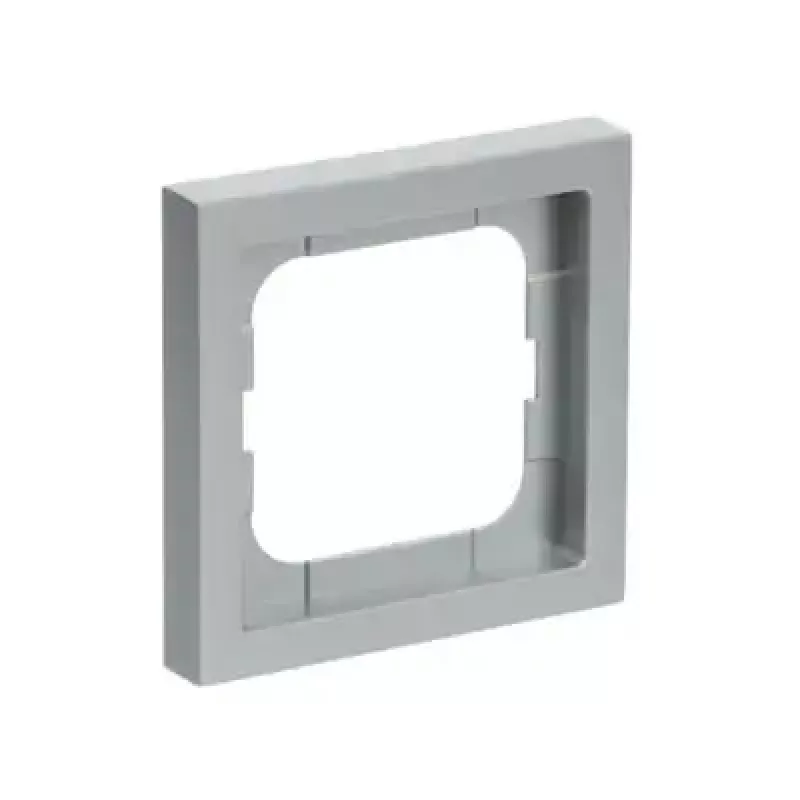 Marco embellecedor Busch-Jaeger 1721-183K plata – termoplástico, sin tornillos, 80×80 mm, 11 mm
