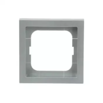 Marco embellecedor Busch-Jaeger 1721-183K plata – termoplástico, sin tornillos, 80×80 mm, 11 mm