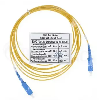 Cable de fibra óptica BlueOptics SFP2222BU1MK SC SC OS2 1 m amarillo