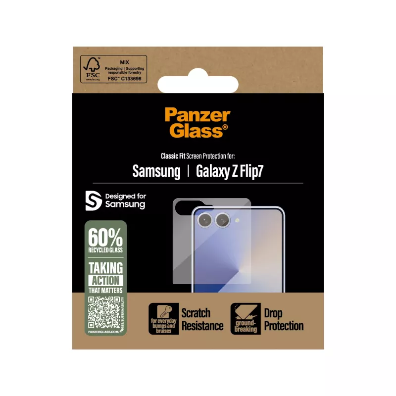 PanzerGlass ® Protector de pantalla Samsung Galaxy Z Flip7 | Classic Fit