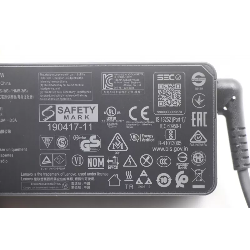 Lenovo 5A10W86261 fuente de alimentación interior 65 W negro