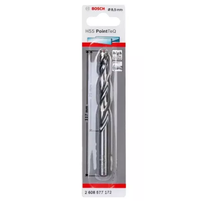 Broca helicoidal Bosch HSS PointTeQ 8,5 mm