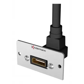 Toma HDMI Kindermann 90° gris negro
