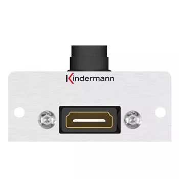 Toma HDMI Kindermann 90° gris negro