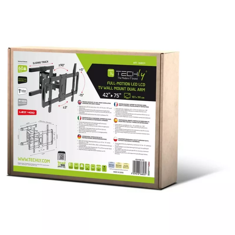 Techly ICA-PLB-473 Soporte de TV/Base 190,5 cm (75