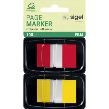 Marcapáginas Sigel HN496 Flexible Rojo Amarillo 100 uds.