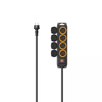 Hama 00223064 alargador 4 m 4 tomas de corriente para exterior negro