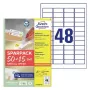 Etiqueta de impresora autoadhesiva AVERY L4736REV-65 blanca 4,57x2,12 cm