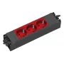 Regleta de enchufes Bachmann STEP BASE 3 tomas, 250 V 16 A, carcasa de plástico, IP20, roja, 52×230×44 mm