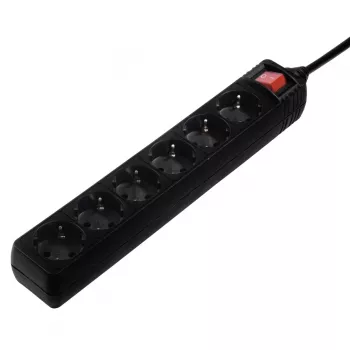 Hama 137266 Regleta de enchufes 6 salidas AC Interior Negro