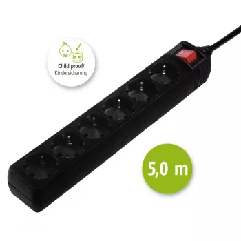 Hama 137266 Regleta de enchufes 6 salidas AC Interior Negro