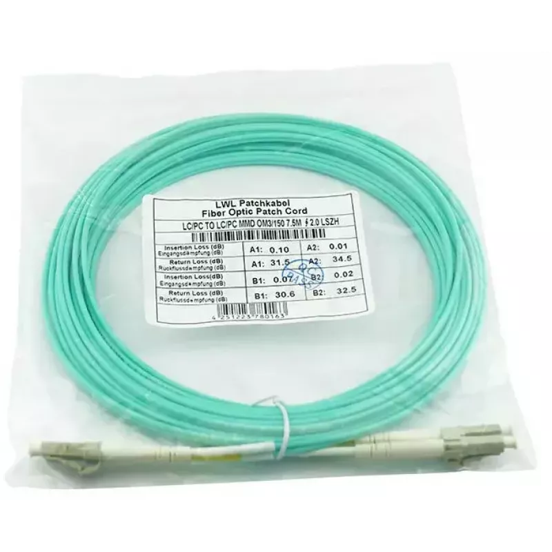 Cable de fibra óptica BlueOptics AJ833A 0,5 m LC OM3 aqua