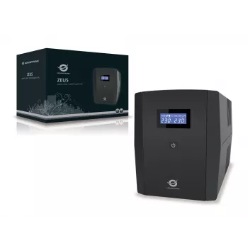 Conceptronic ZEUS 2200VA 1320W SAI, toma IEC + Schuko, línea interactiva, 2,2 kVA, 1320 W, 220 V, 240 V, 220 V