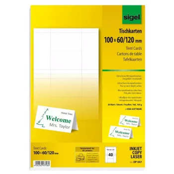 Etiquetas de impresora no adhesivas Sigel DP047