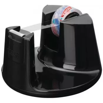 tesa Easy Cut Compact Dispensador de sobremesa 53827, negro, con película