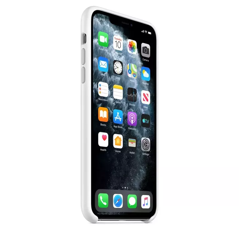 Funda de silicona para Apple iPhone 11 Pro Max — silicona, blanco, compatible con 6,5 pulgadas