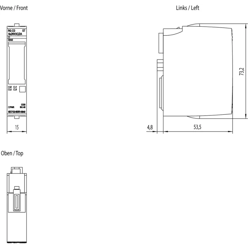 Siemens 6ES7132-6GD51-0BA0 Fuente de alimentación/convertidor para interior Multicolor